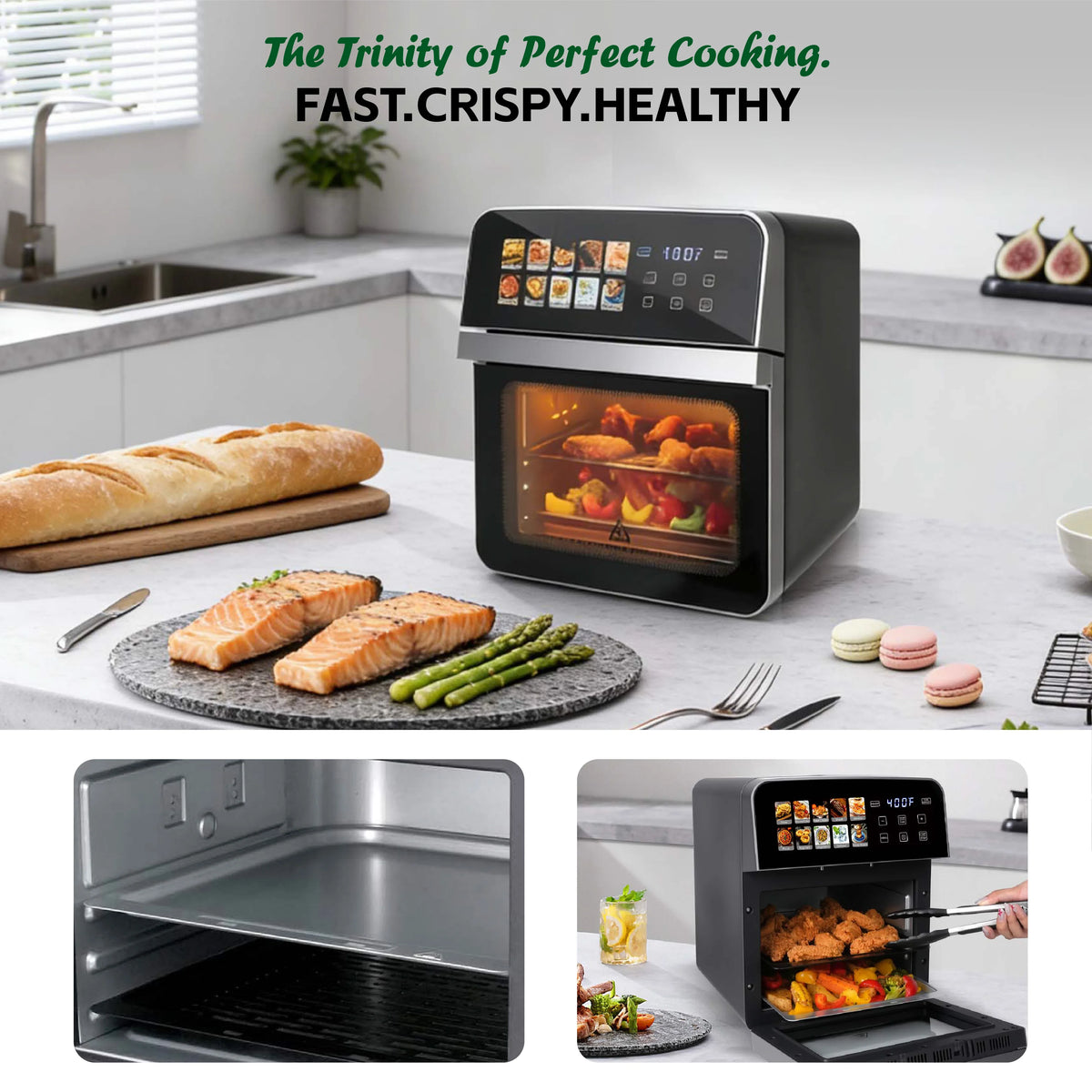 Air Fryer Toaster Oven Combo With Multiple Cooking Presets