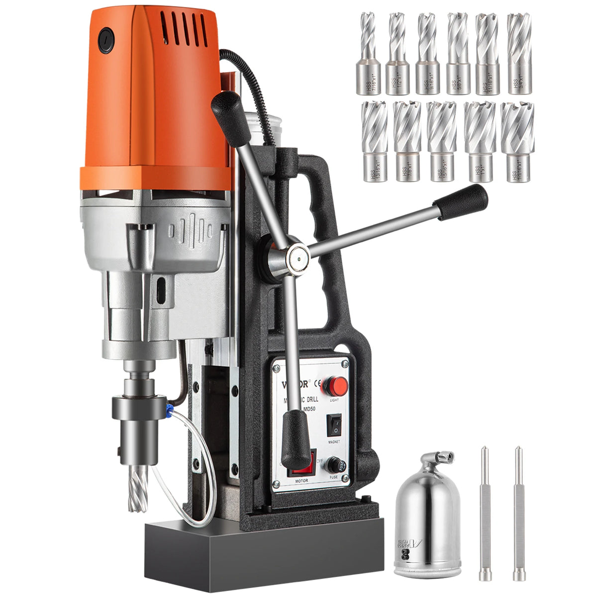 SucceBuy Magnetic Drill Press Kit With HSS Annular Cutter Bits
