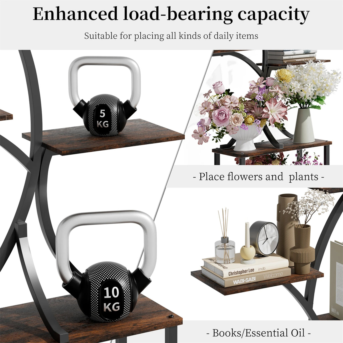 Tree Shaped Metal Plant Stand With Decorative Display Lights