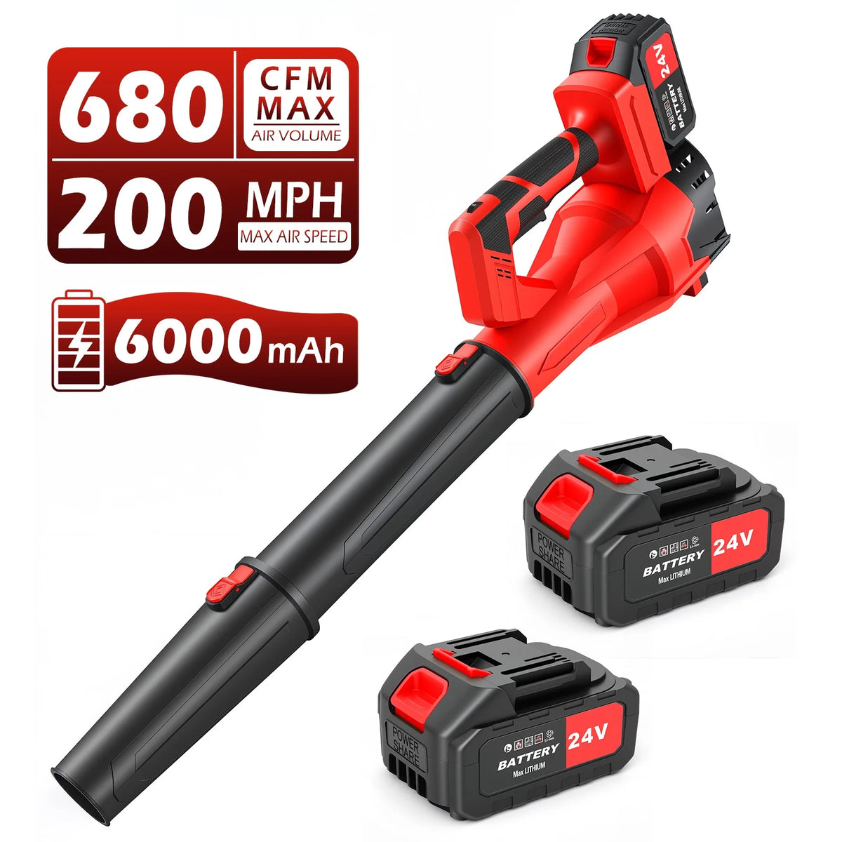 Cordless Brushless Leaf Blower With Six Speed Garden Cleaning