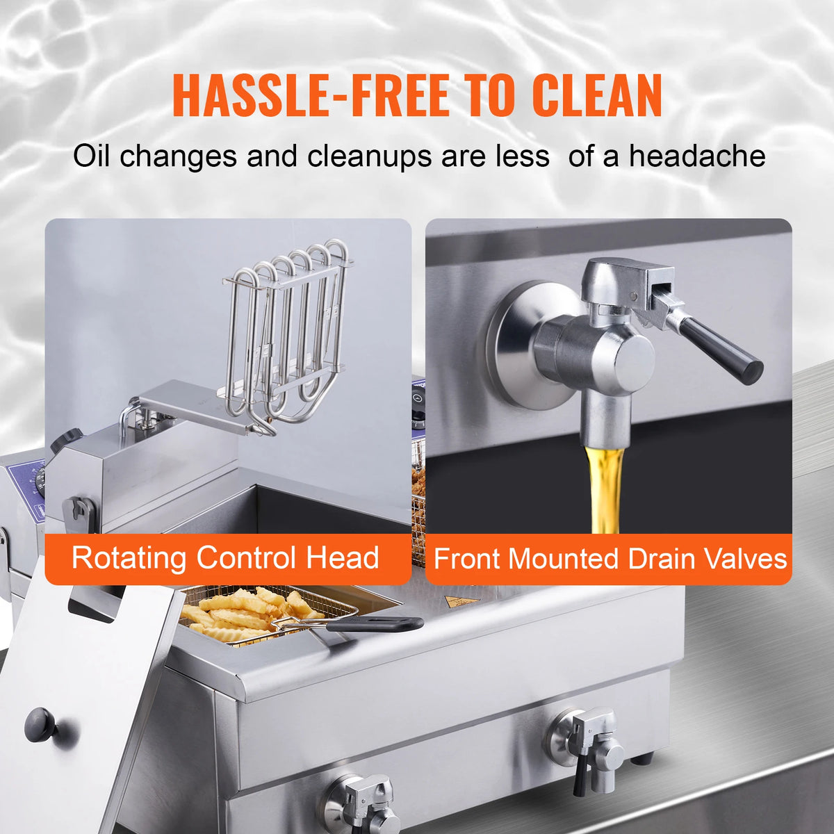 SucceBuy Electric Deep Fryer w/Dual Removable Tanks 12L 5000W Commercial Countertop Fryer for Chicken French Fries