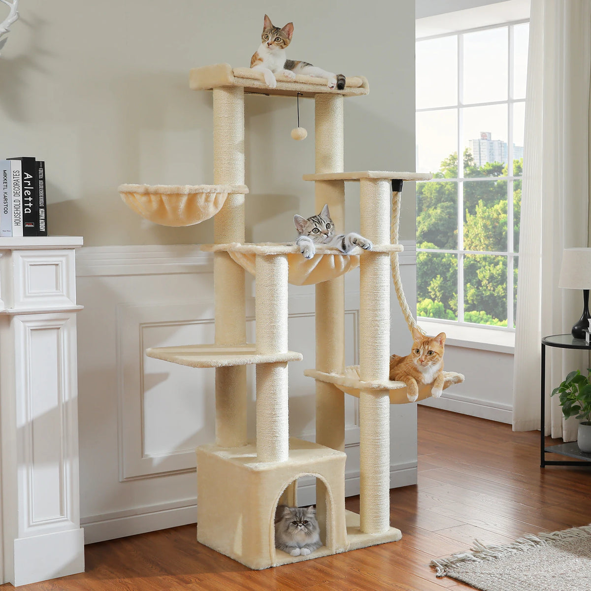 PAWZ Road Cat Tree With Sisal Posts And Spacious Condo