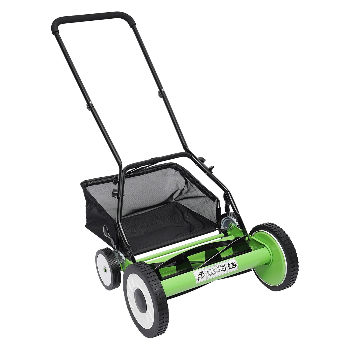 Bymaocar Manual Push Reel Lawn Mower With Removable Grass Catcher