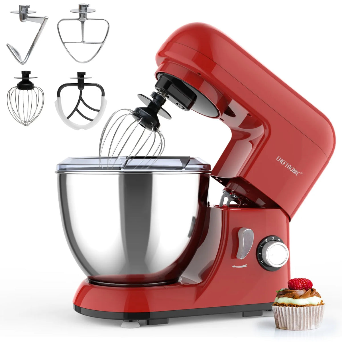 Tilt Head Electric Stand Mixer With Beaters And Multiple Speeds