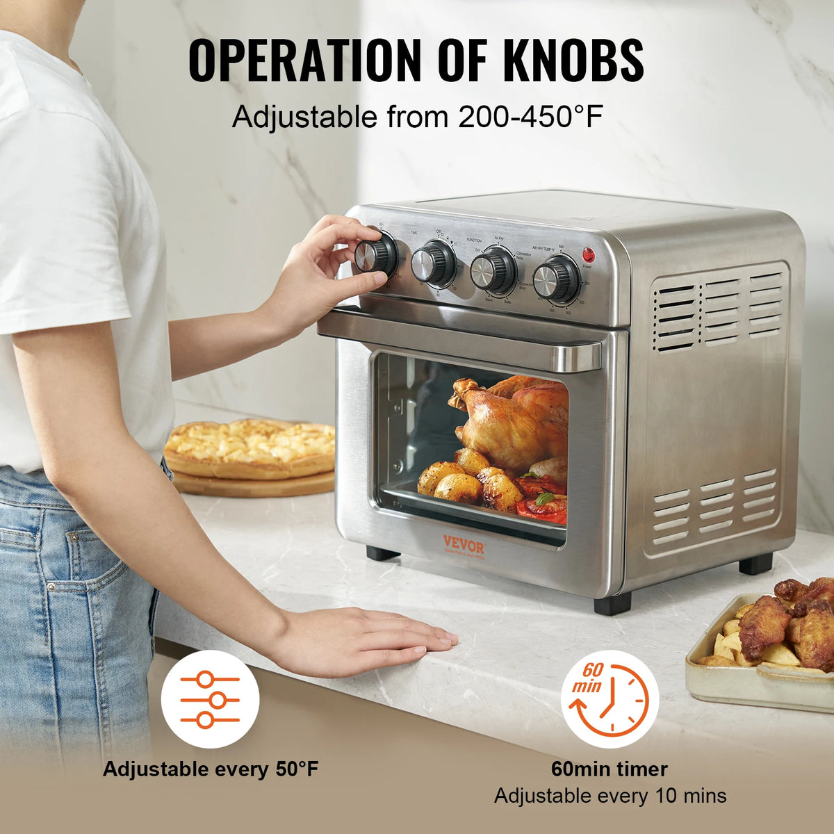 SucceBuy 7-in-1 Air Fryer Toaster Oven Combo for Home and Kitchen