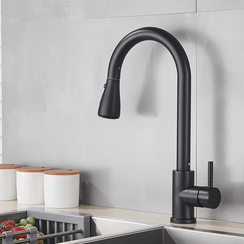 MYQualife Pull Out Kitchen Sink Faucet With Stream Sprayer