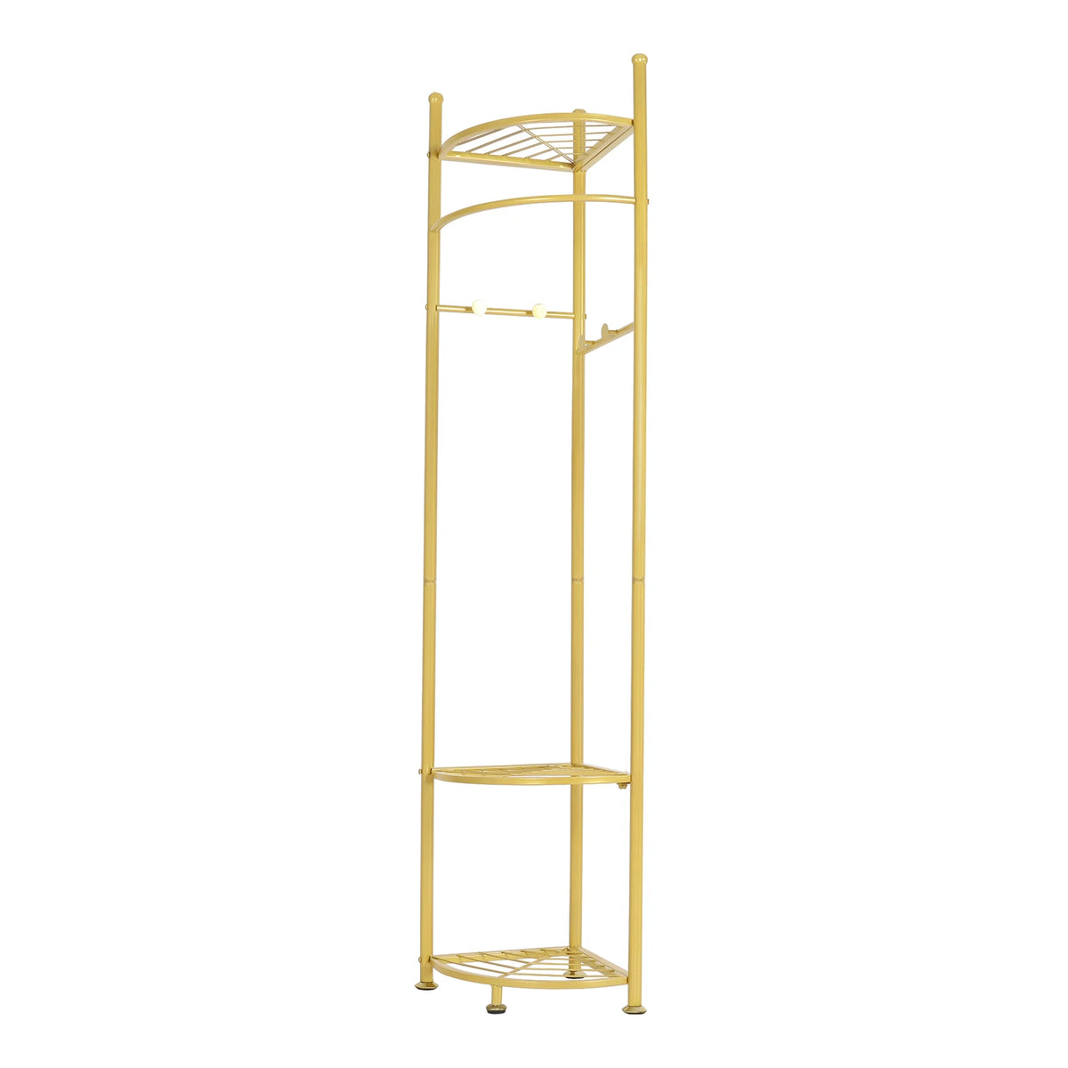 Freestanding Metal Coat Rack With Storage Shelf For Entryway