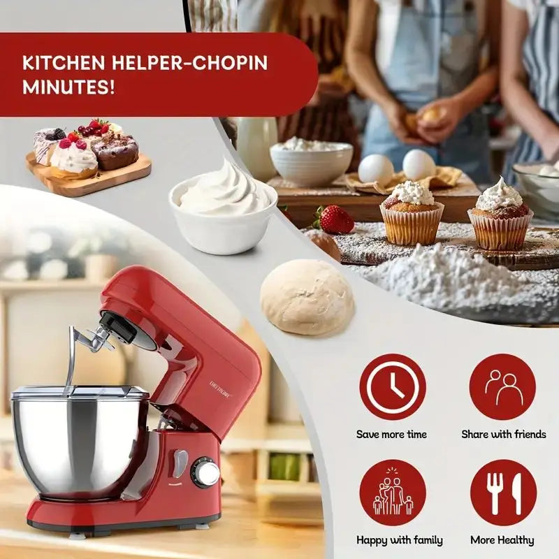 Tilt Head Electric Stand Mixer With Beaters And Multiple Speeds
