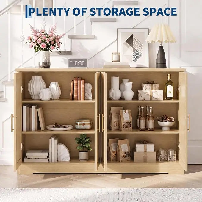 GiggleZone Fluted Sideboard Buffet Cabinet for Dining Room Storage