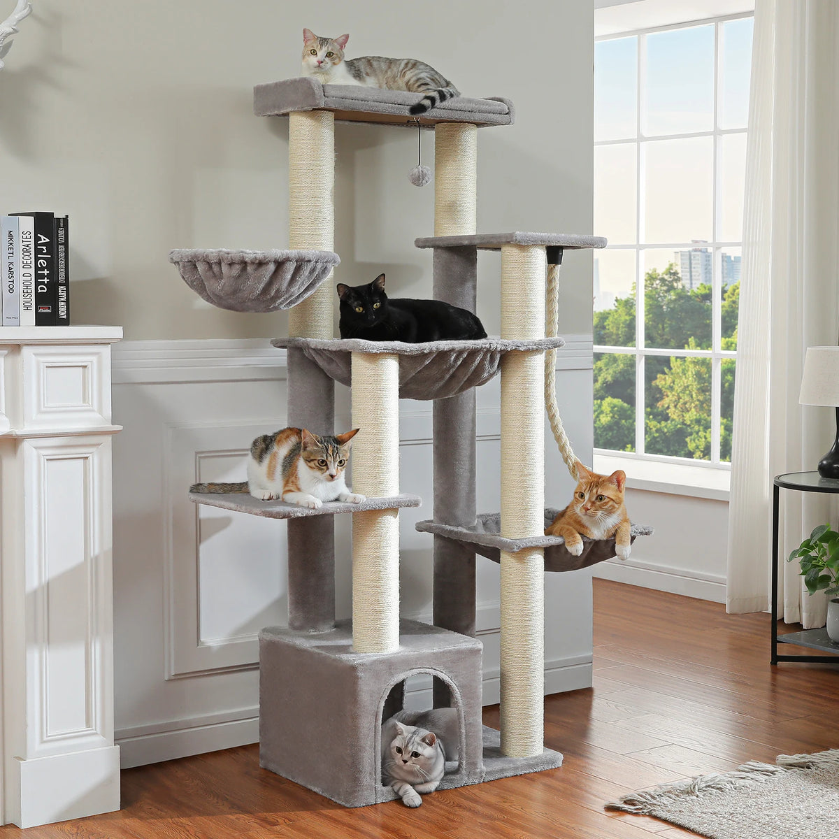 PAWZ Road Cat Tree With Sisal Posts And Spacious Condo