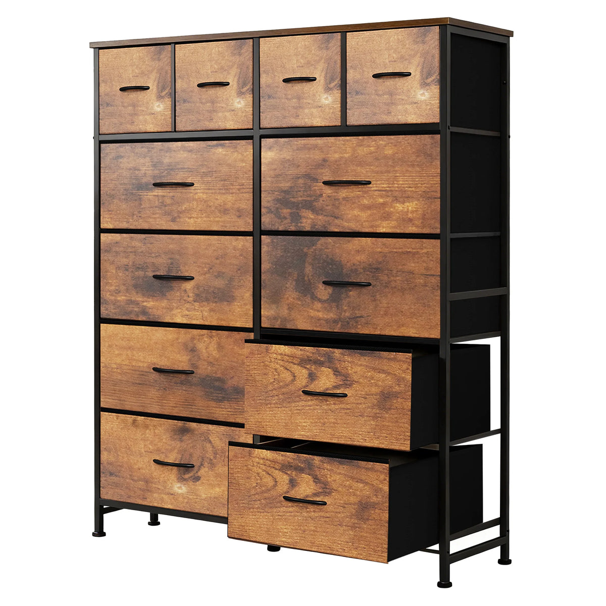 MCQ Fabric Drawer Storage Cabinet With Steel Frame And Wood Top