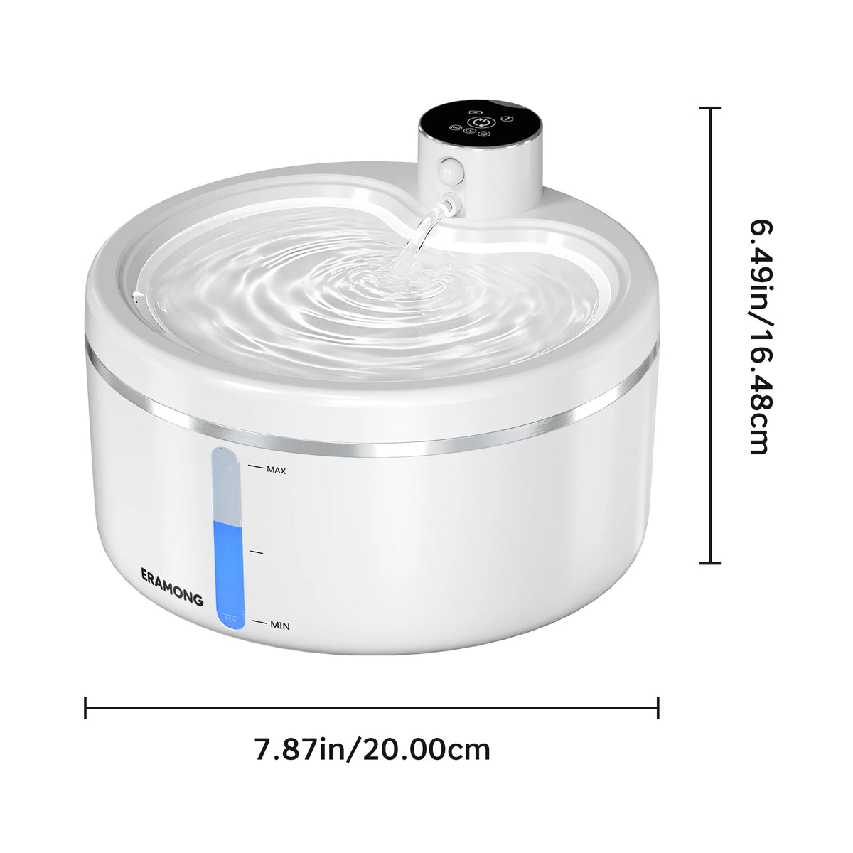 ERAMONG Wireless Cat Water Fountain With Quiet Auto Sensor