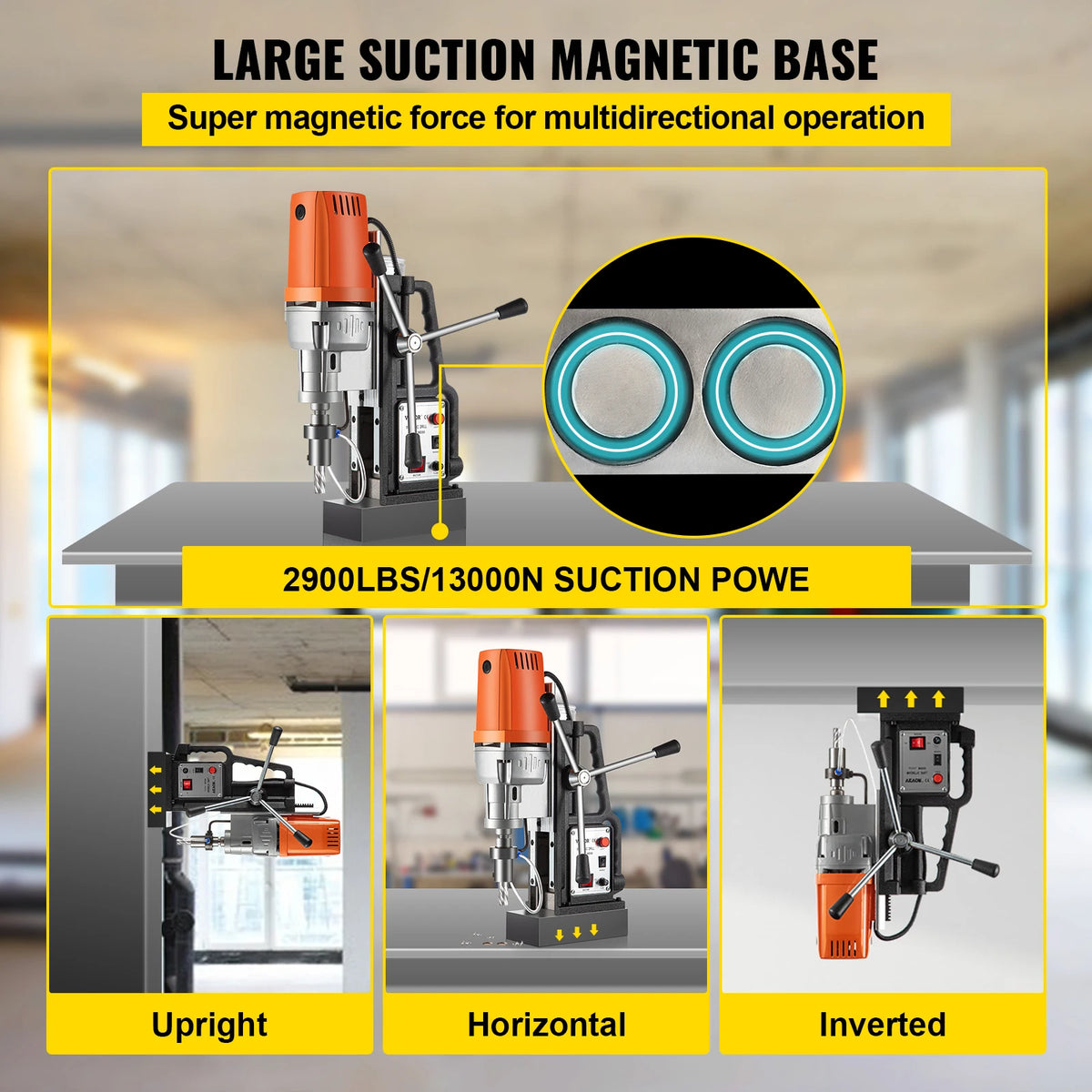 SucceBuy Magnetic Drill Press Kit With HSS Annular Cutter Bits