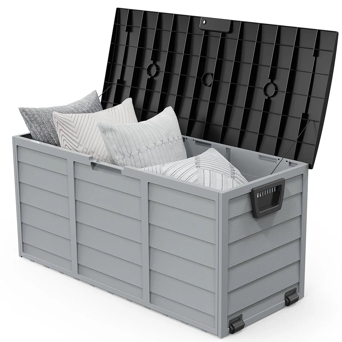 VINGLI Lockable Waterproof Outdoor Storage Deck Box With Wheels