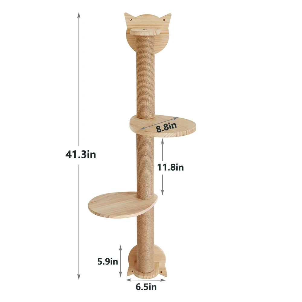 CWV Cat Wall Climbing Shelf With Sisal Scratching Post