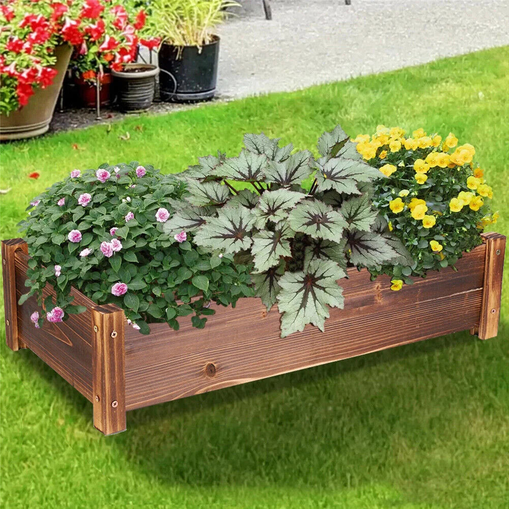Large Garden Planter, Raised Bed, Indoor, Outdoor, Patio Flower Plant, Herbs Pot, Boxs Pine Wood