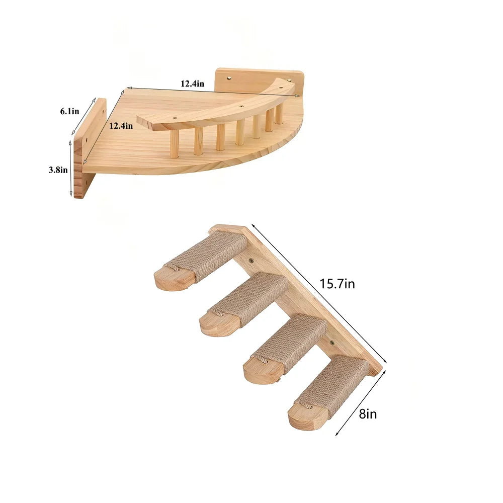 CWV Wall Mounted Cat Hammock And Climbing Shelf Set