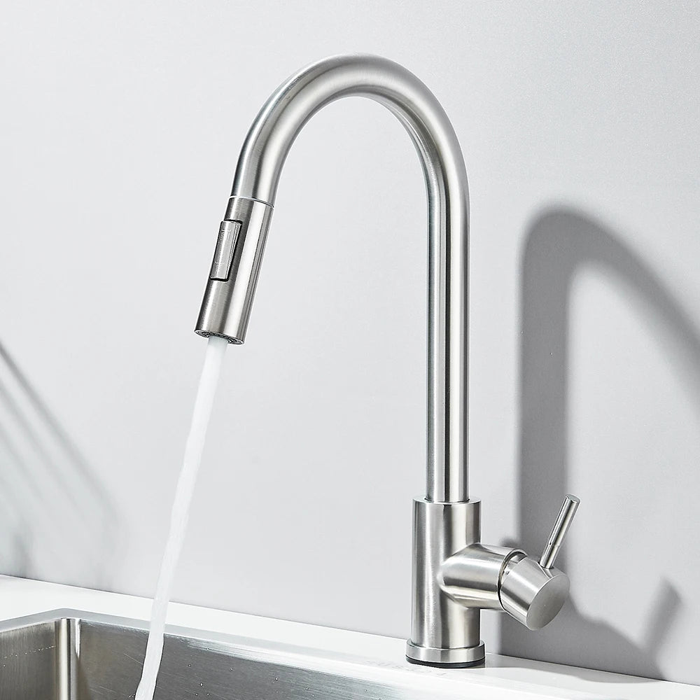 MYQualife Pull Out Kitchen Sink Faucet With Stream Sprayer