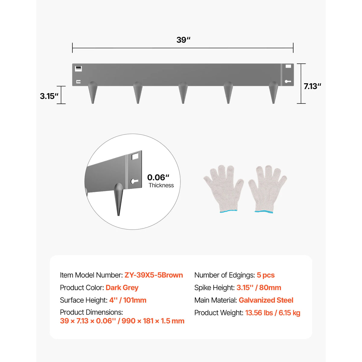 VEVOR Steel Landscape Edging Rust-Resistant Metal Landscape Edging Bendable Garden Edging Border Flower Bed Yard Pathway Divider