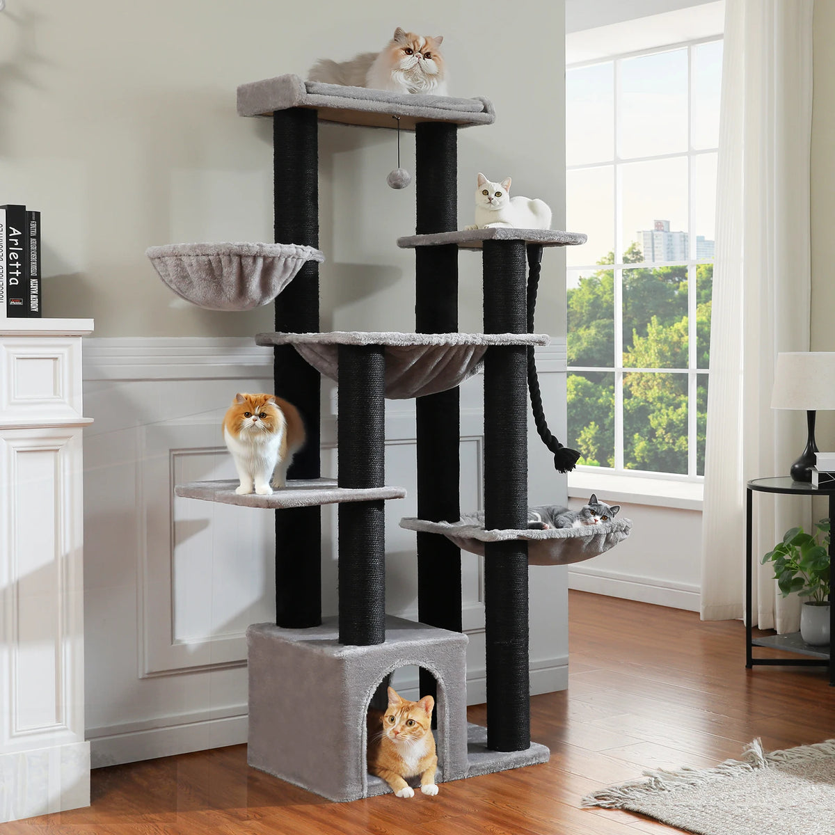 PAWZ Road Cat Tree With Sisal Posts And Spacious Condo