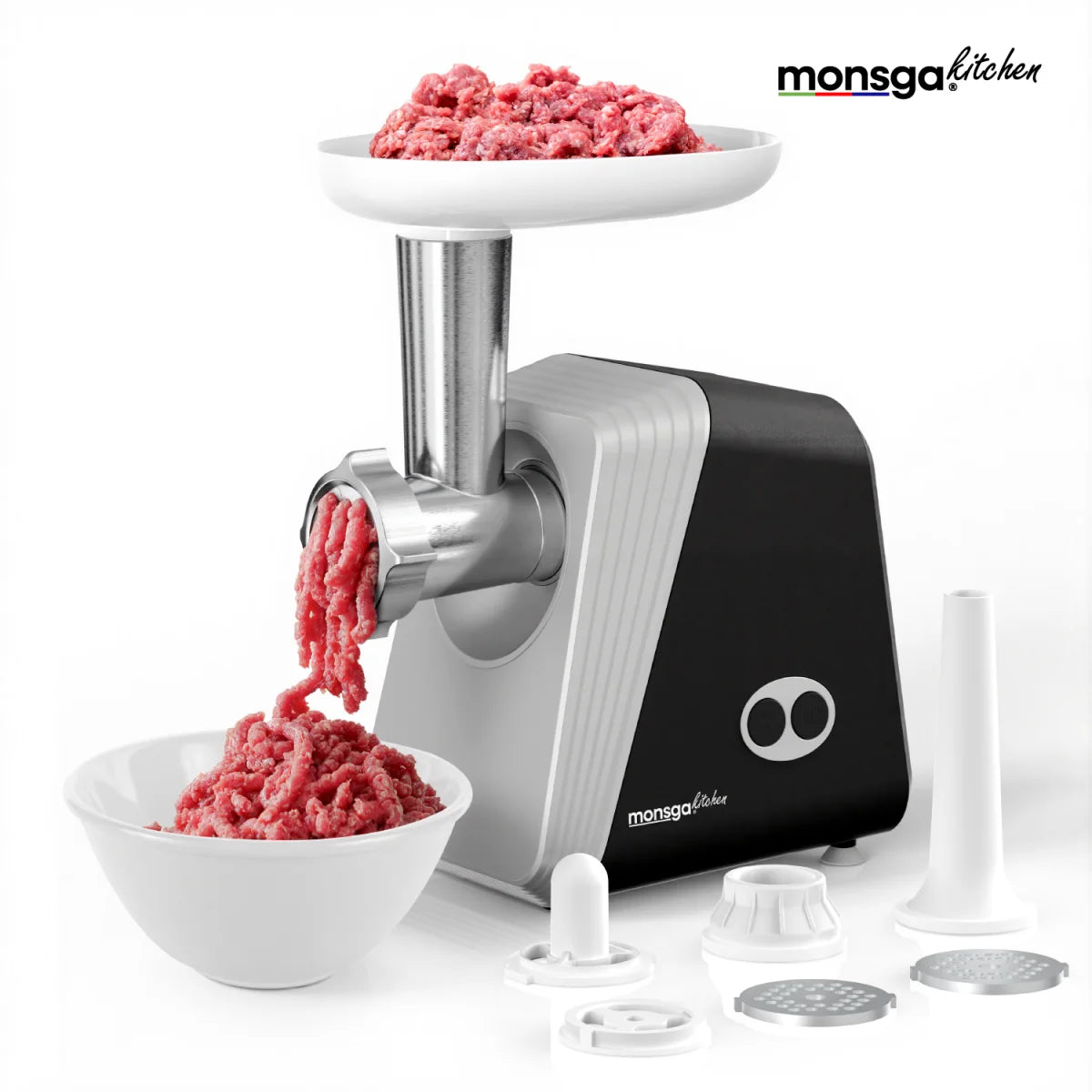 erabros G100 Electric Meat Grinder With Sausage Stuffer Attachments