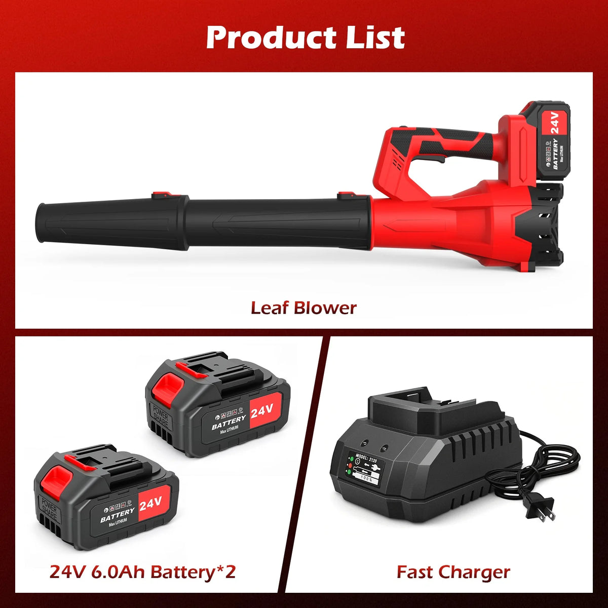 Cordless Brushless Leaf Blower With Six Speed Garden Cleaning