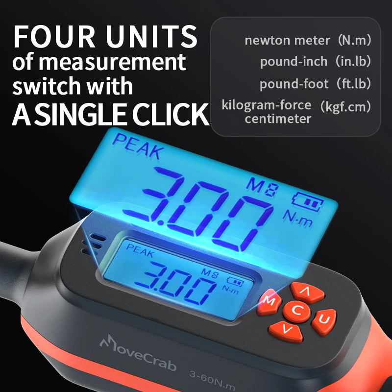 MoveCrab Digital Torque Wrench With LED And Buzzer Alerts