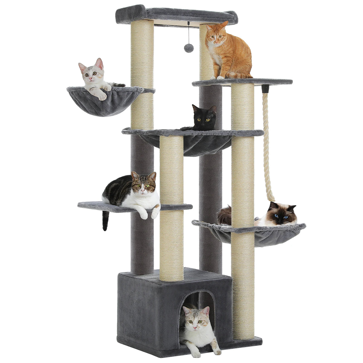 PAWZ Road Cat Tree With Sisal Posts And Spacious Condo