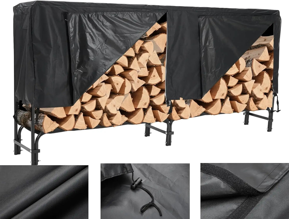 Garvee Heavy Duty Firewood Rack With Waterproof Protective Cover