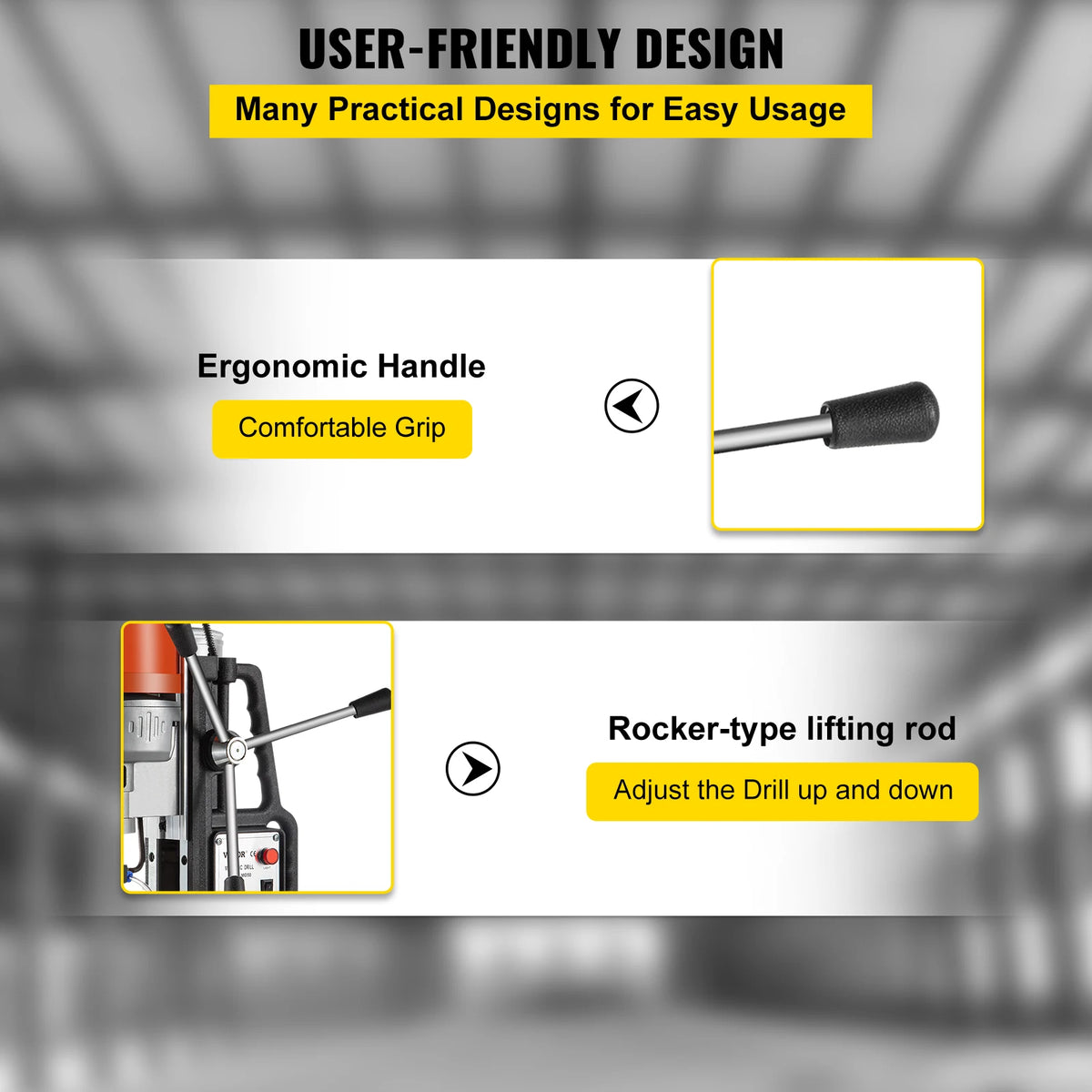 SucceBuy Magnetic Drill Press Kit With HSS Annular Cutter Bits
