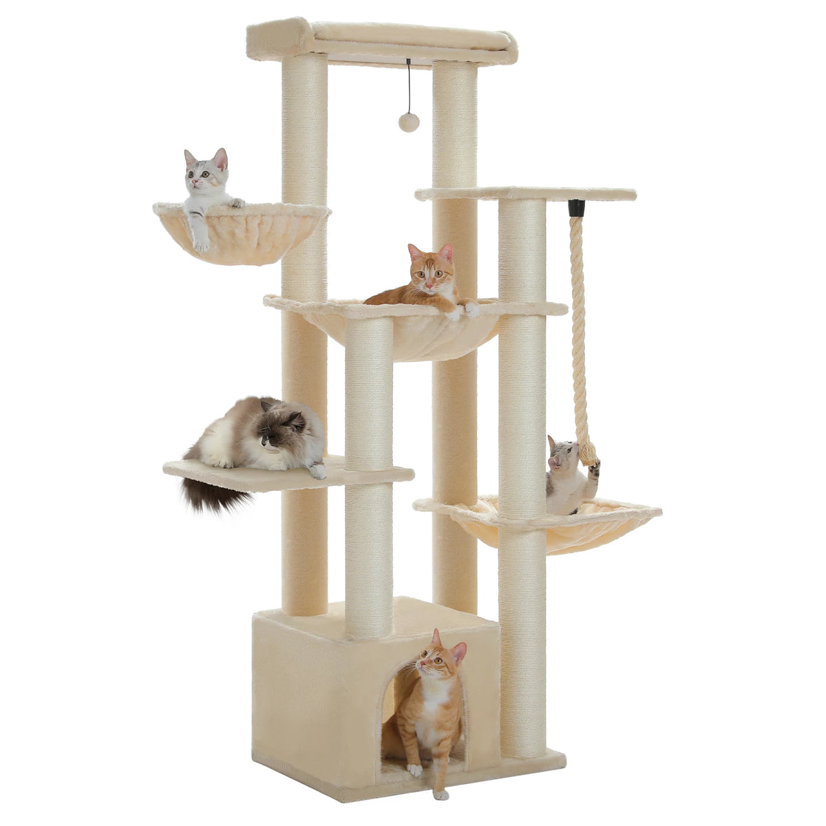 PAWZ Road Cat Tree With Sisal Posts And Spacious Condo