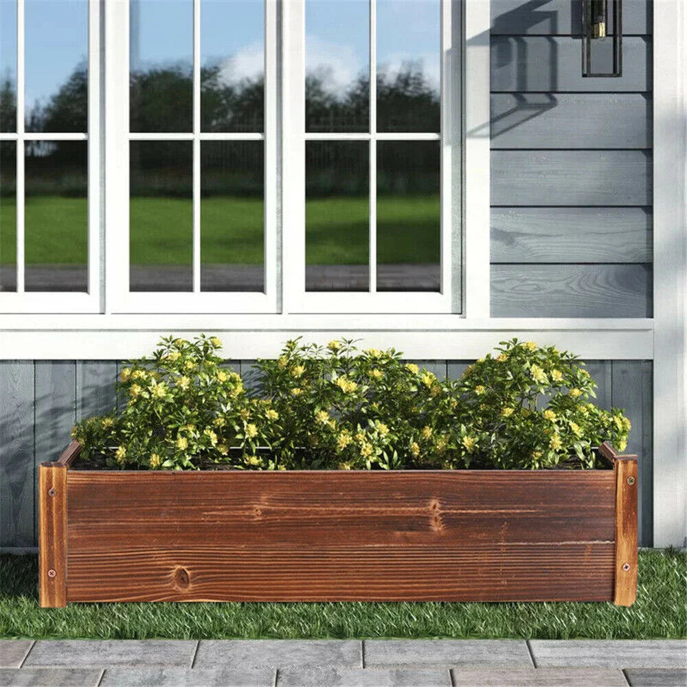 Large Garden Planter, Raised Bed, Indoor, Outdoor, Patio Flower Plant, Herbs Pot, Boxs Pine Wood