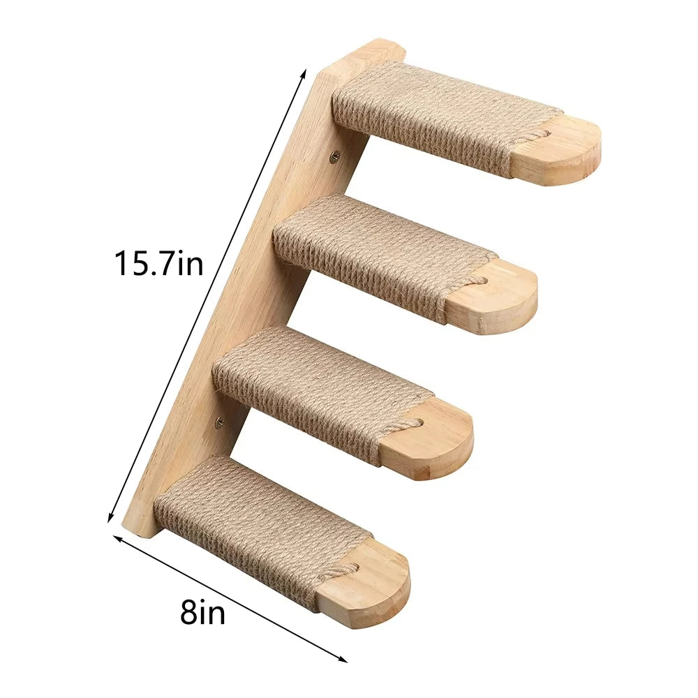 CWV Cat Wall Climbing Shelf With Sisal Scratching Post