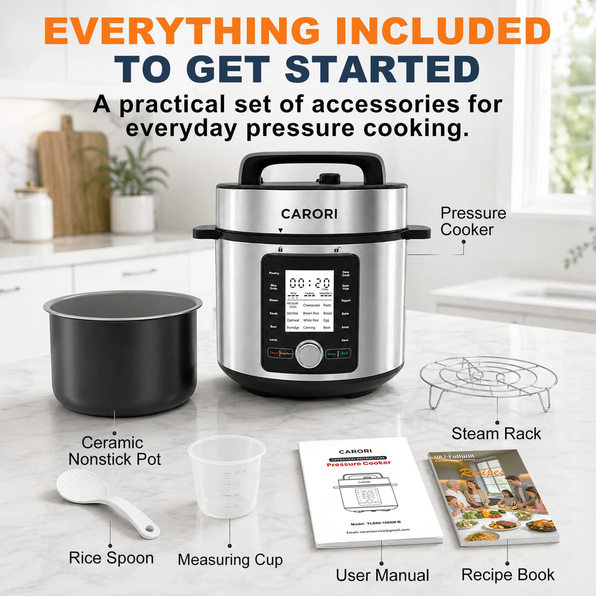 Carori 13 In 1 Electric Pressure Cooker With Ceramic Pot