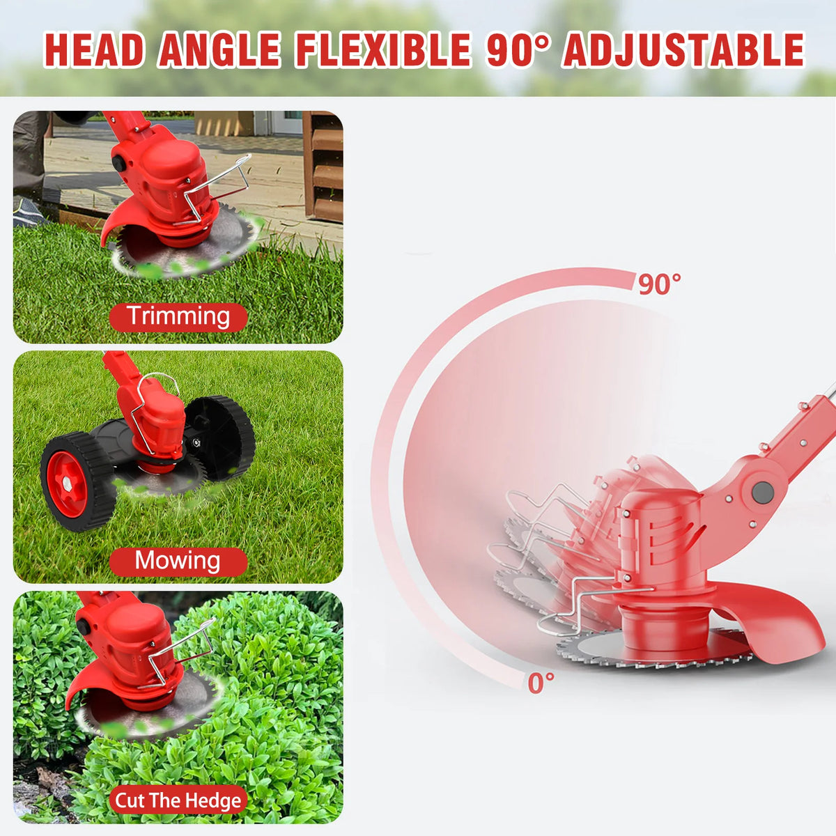 Cordless Electric Grass Trimmer Brush Cutter And Lawn Edger