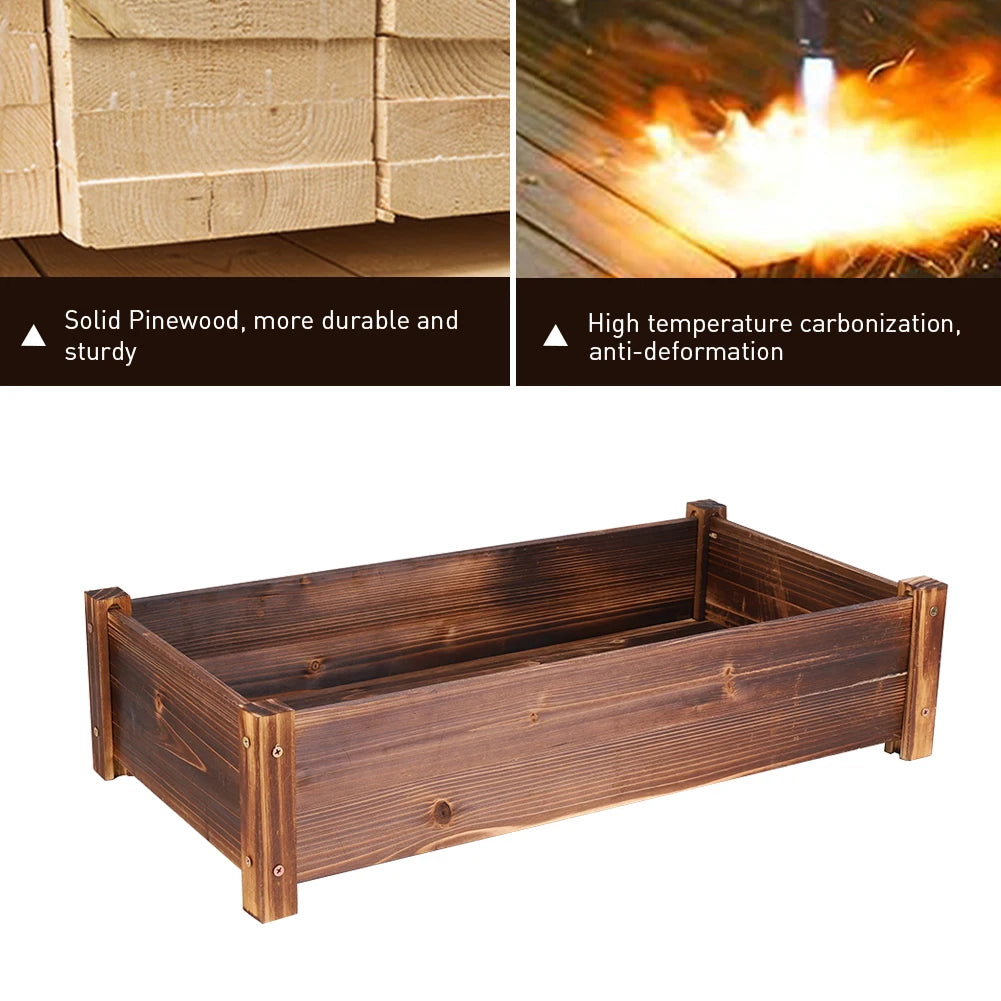 Large Garden Planter, Raised Bed, Indoor, Outdoor, Patio Flower Plant, Herbs Pot, Boxs Pine Wood