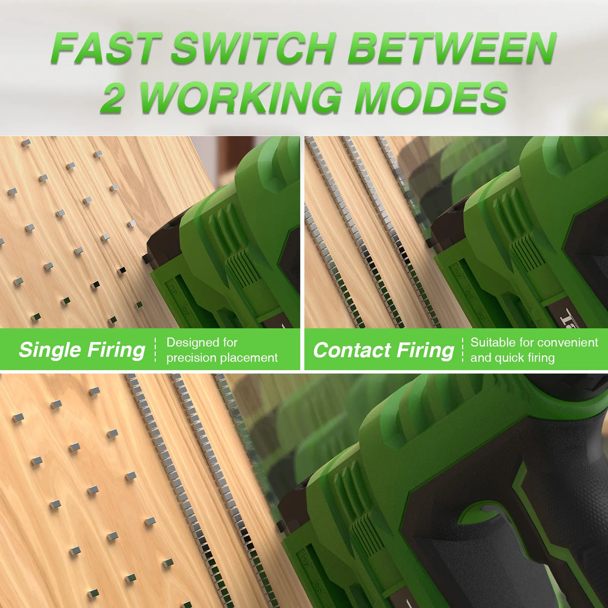 TaskStar Electric Nailing Gun 2-in-1 Cordless Nailer with 2000mAh Batteries LED Light Brushless Nail Gun for Wood Home