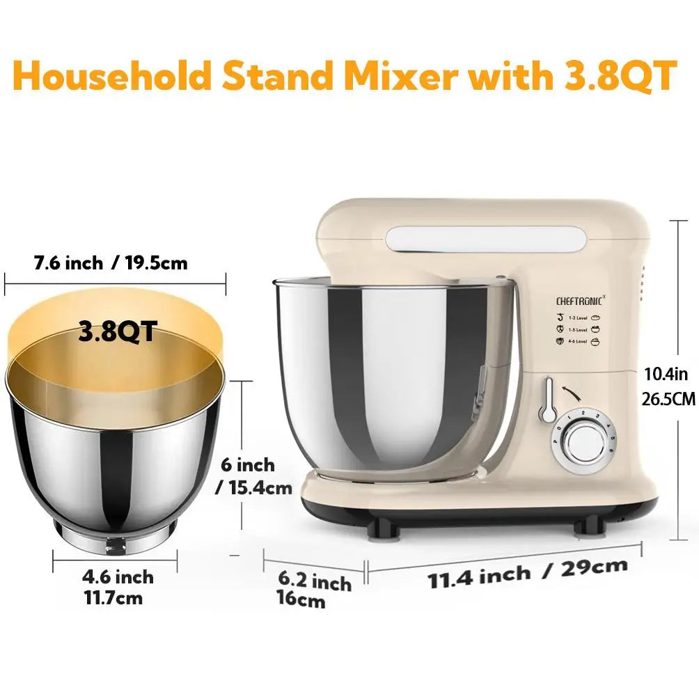 Cheftronic Tilt Head Electric Stand Mixer With Dough Hook