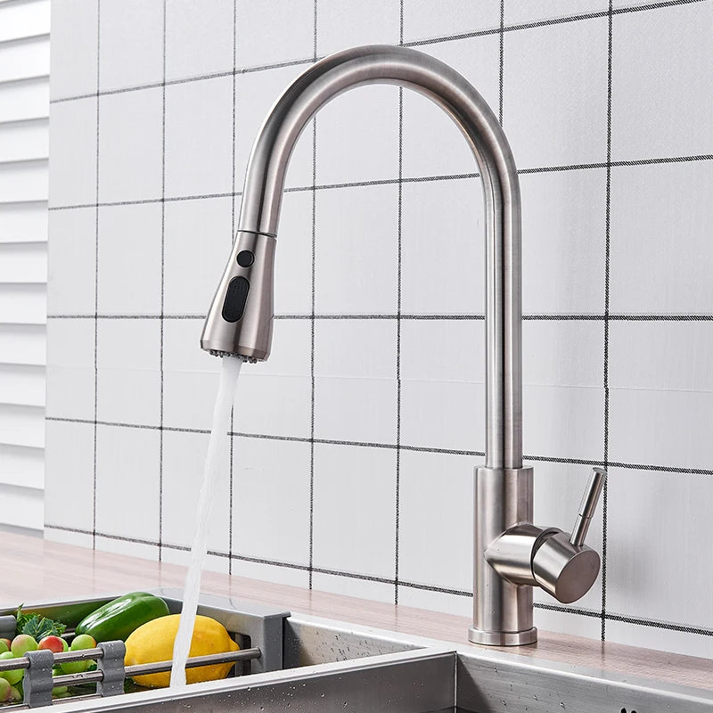 MYQualife Pull Out Kitchen Sink Faucet With Stream Sprayer