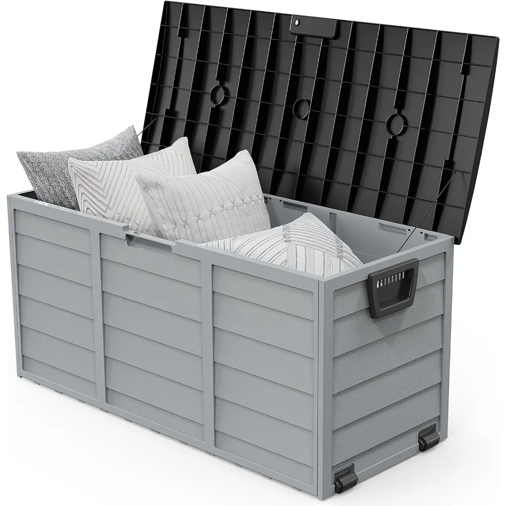 VINGLI Lockable Waterproof Outdoor Storage Deck Box With Wheels