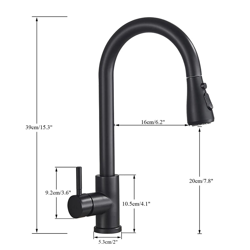 MYQualife Pull Out Kitchen Sink Faucet With Stream Sprayer