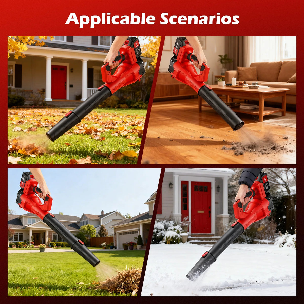 Cordless Brushless Leaf Blower With Six Speed Garden Cleaning