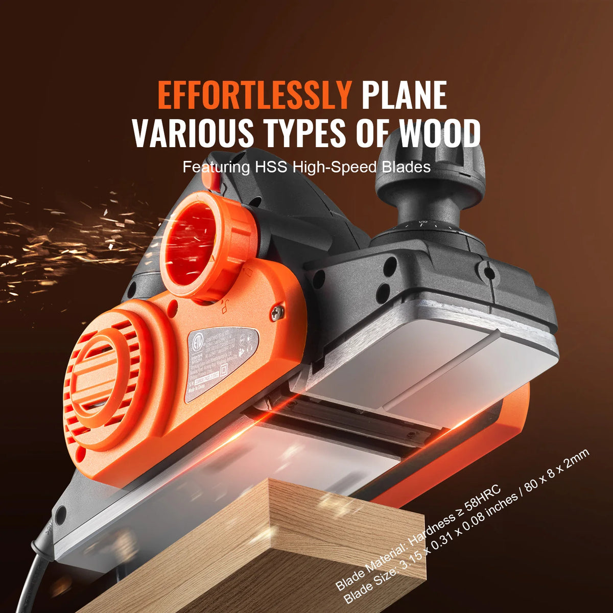VEVOR Electric Hand Planer for Smooth Woodworking and DIY Projects