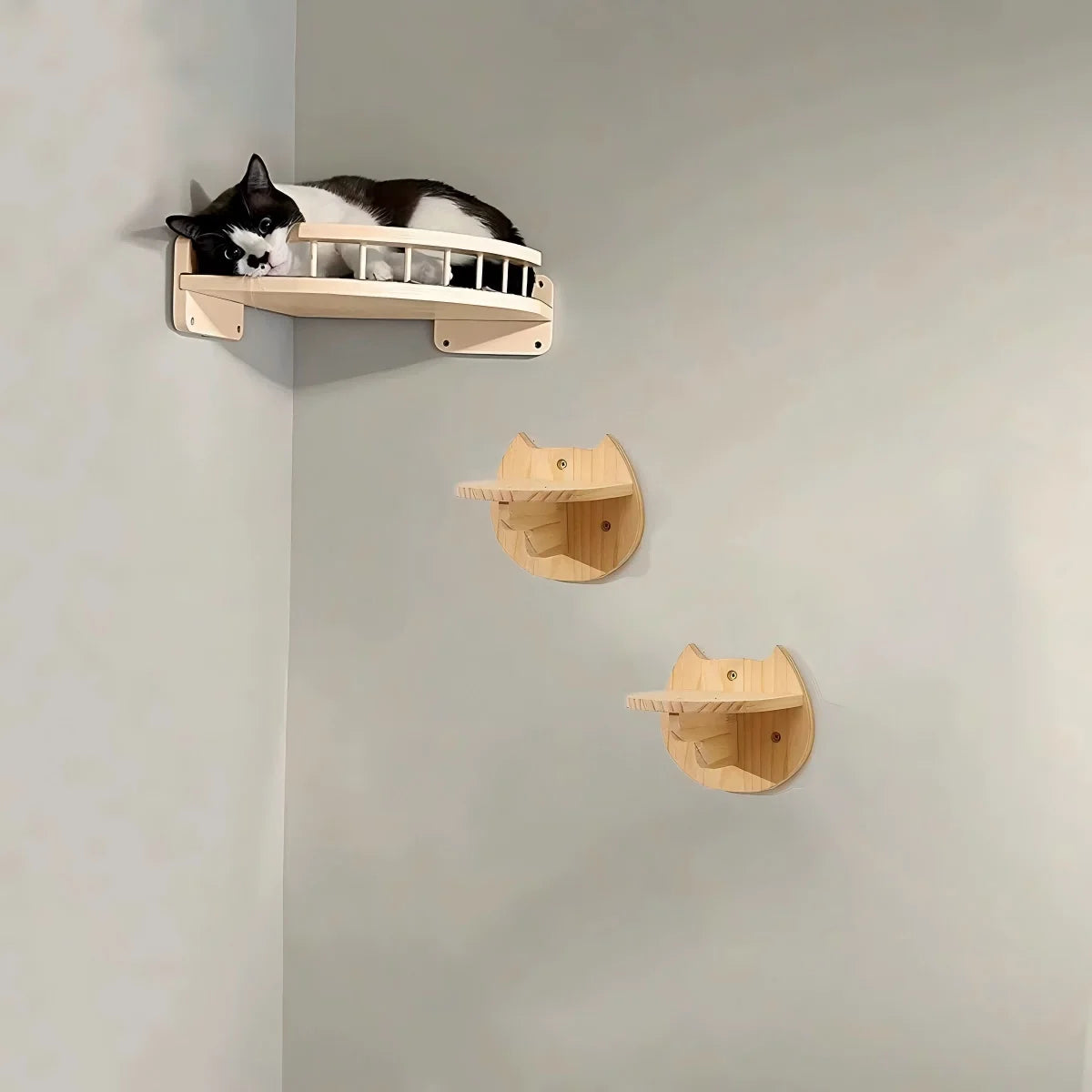 CWV Wall Mounted Cat Hammock And Climbing Shelf Set
