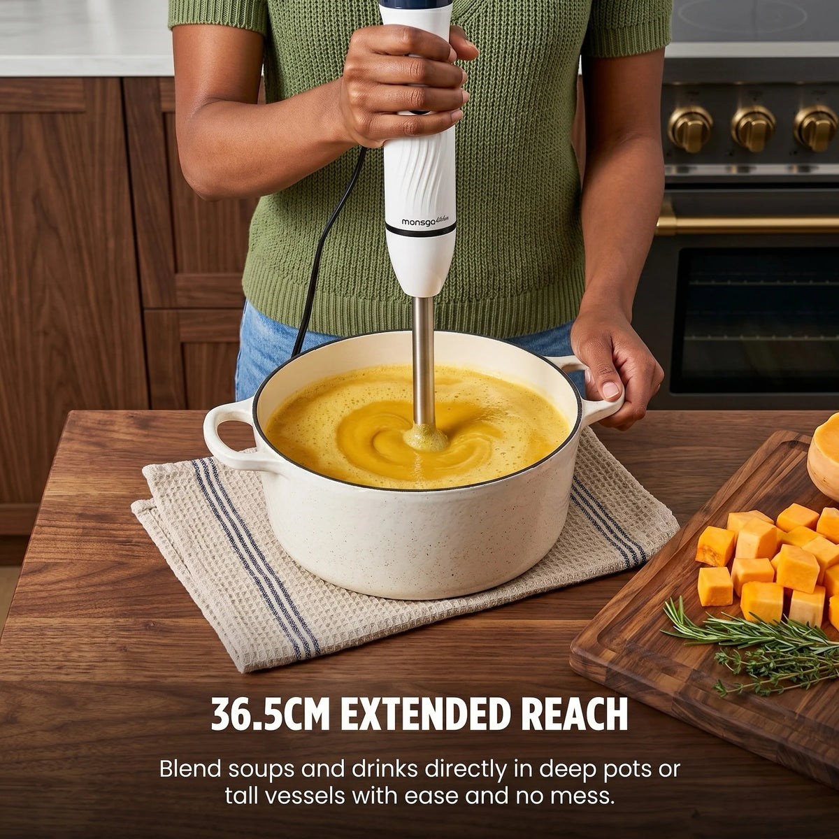 MONSGA 4 In 1 Electric Immersion Hand Blender With Accessories