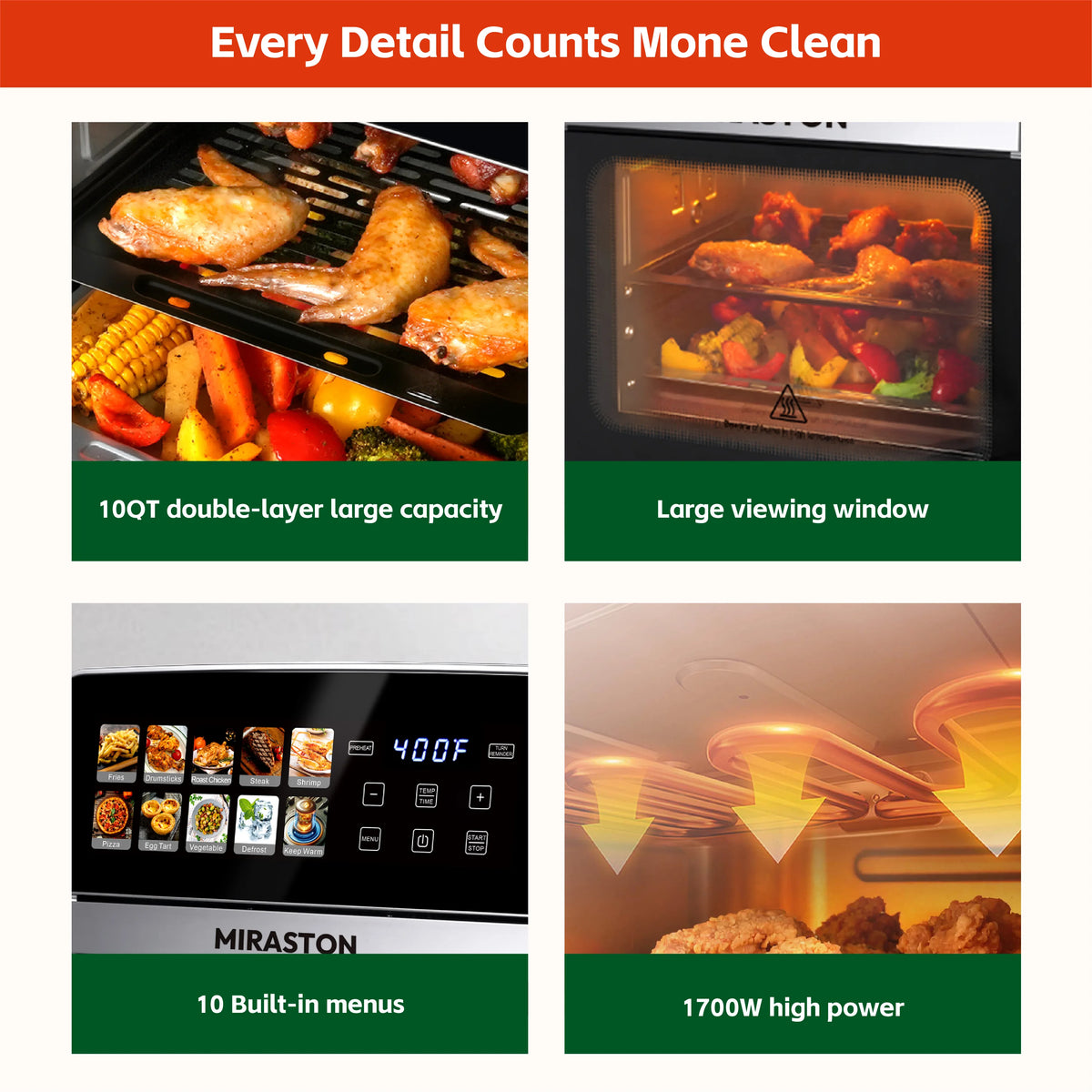 Air Fryer Toaster Oven Combo With Multiple Cooking Presets