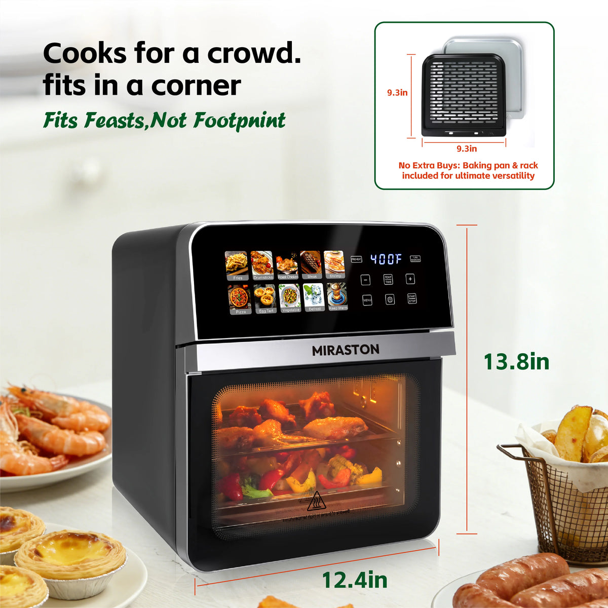 Air Fryer Toaster Oven Combo With Multiple Cooking Presets