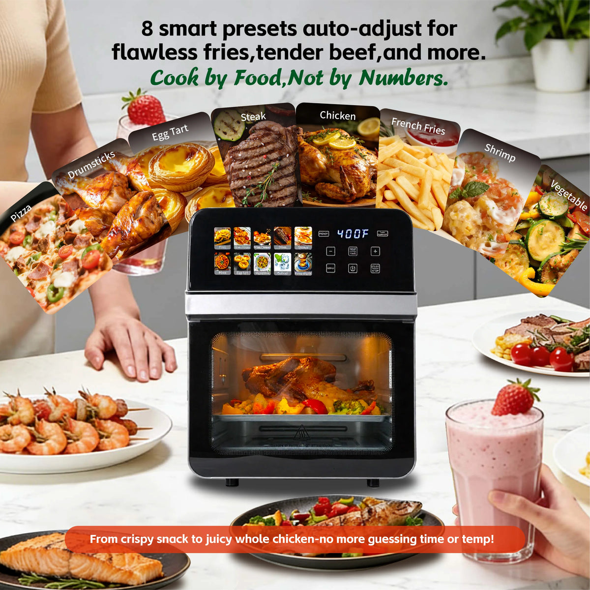 Air Fryer Toaster Oven Combo With Multiple Cooking Presets