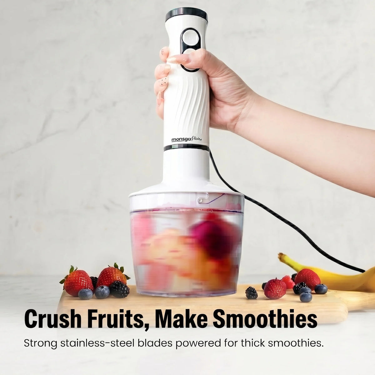 MONSGA 4 In 1 Electric Immersion Hand Blender With Accessories