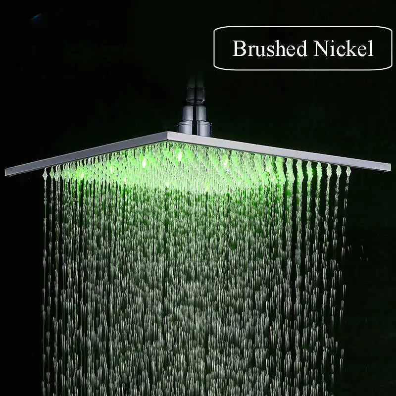 Rozin Brass Square LED Rainfall Shower Head Fixture